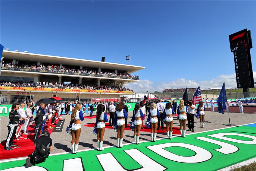 Texas Cheer leaders at  The Austin F1 Races